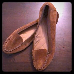 Suede and leather loafers